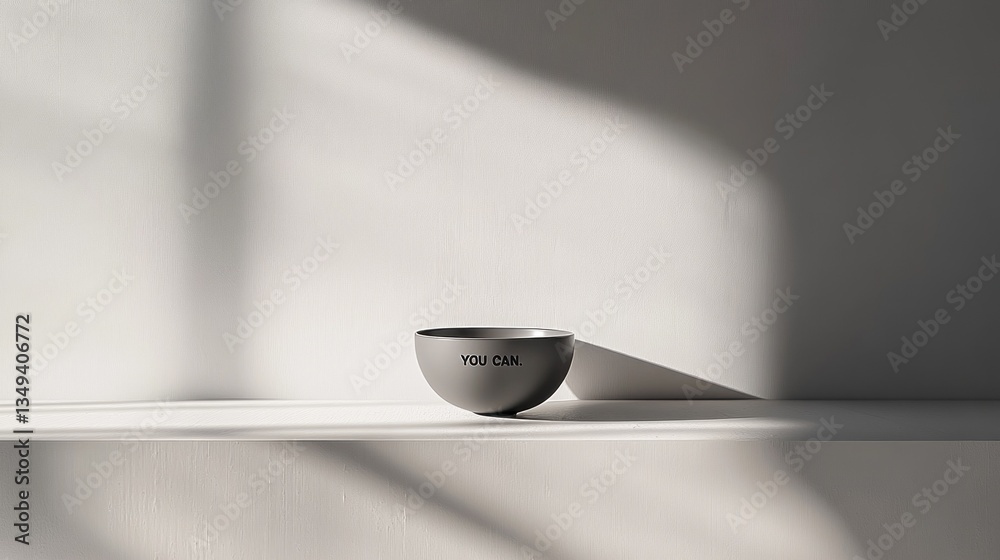 Poster soft shadows dance across a clean surface, highlighting a minimalist bowl that carries an uplifting 