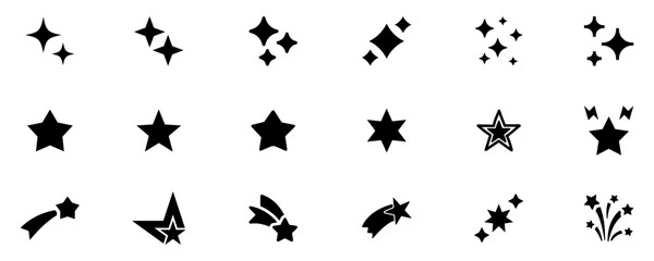 Star icon set. Sparkle star icons. Shine icons. Stars sparkles vector. Rating Star icon. Star vector collection. Modern simple stars. Vector illustration. Vector Graphic. EPS 10