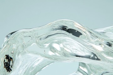 Abstract liquid sculpture, translucent and flowing