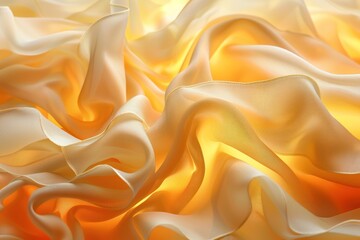 Obraz premium Delicate folds form gentle curves on a rich golden background, softly illuminated to enhance the warm tones