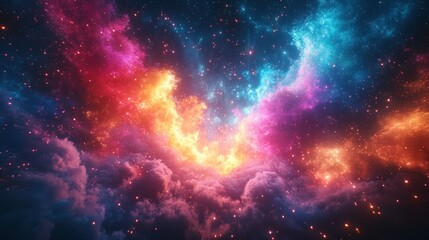 Colorful cosmic nebula