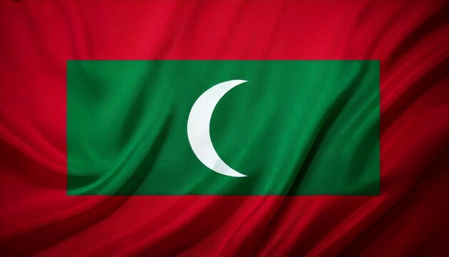 Maldives flag background with waving texture