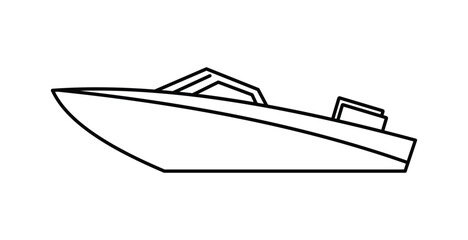 speedboat outlines icon vector design