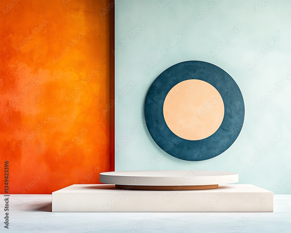 Poster modern abstract display podium