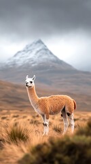 Llama Andes Mountain Landscape.
