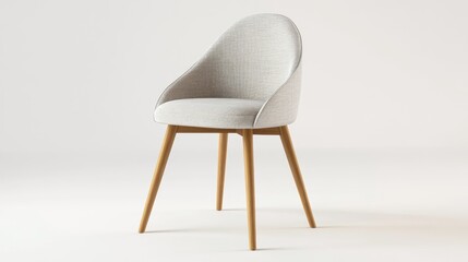 Modern light beige chair against white background