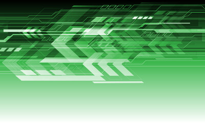 Obraz premium Abstract green tone geometric technology futuristic cyber design modern background vector