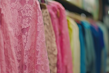Colorful Lace Fabrics Display