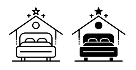 Accomodation icons pack. vector illustrations designs