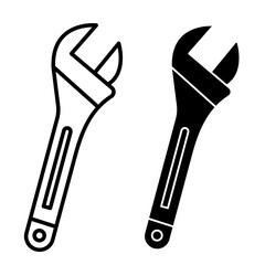 Adjustable wrench icons pack. vector illustrations designs
