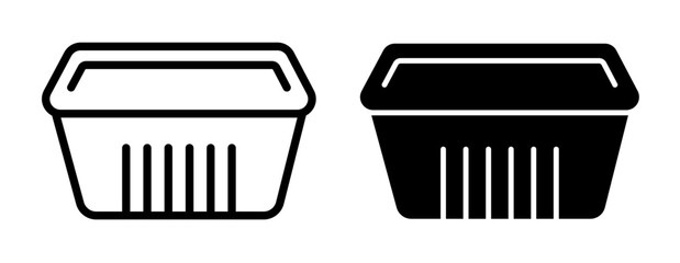 Aluminum foil food container icons pack. vector illustrations designs