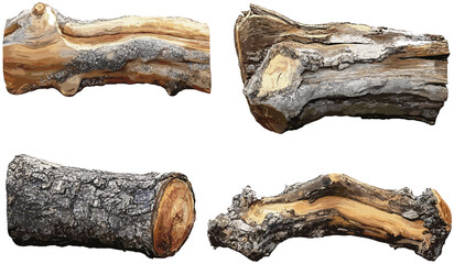 Vector cutout log trees hardwood collections backgrounds png, tree trunk, wood texture, forestry, lumber, timber, isolated wood logs, nature elements, eco design, rustic style © aura studio