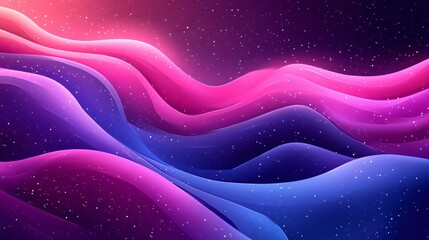 Obraz premium Purple and pink neon waves flowing in a futuristic abstract design with lighting glowing. 