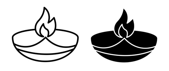 Diya icons pack. vector illustrations designs