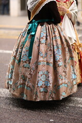 Naklejka premium The photo shows parts of the traditional, national costume, Fallera's dress.