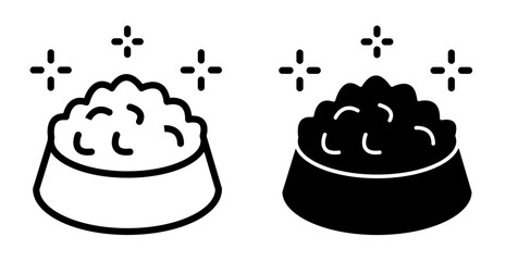 Dog feeding icons pack. vector illustrations designs