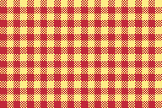Yellow and red checkered seamless pattern