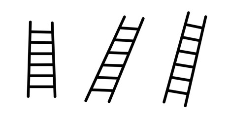 Ladder icons pack. vector illustrations designs