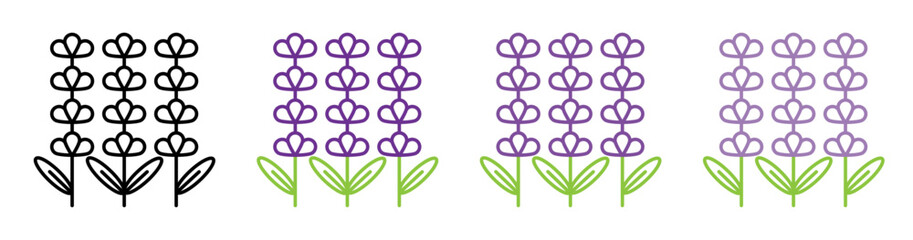 Lavender icons pack. vector illustrations designs