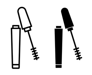 Mascara brush icons pack. vector illustrations designs