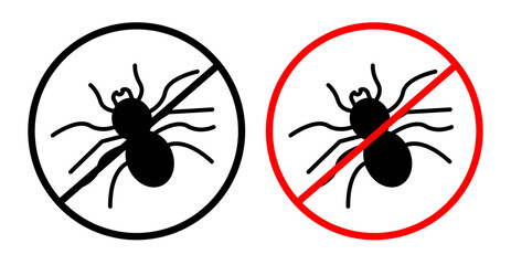 Mite in the prohibition signs pack. vector illustrations designs