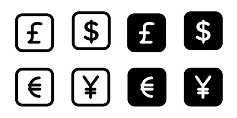 Money icons pack. vector illustrations designs