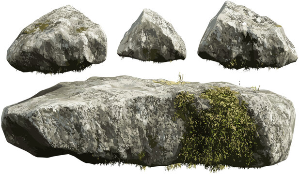 Moss rock shape vector, realistic cut out, stone texture, green moss rock, nature design, moss rock illustration, landscape rock shape, realistic stone, outdoor rock background