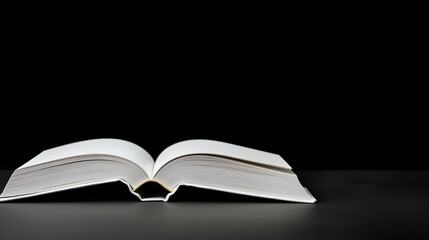 Open Book On Dark Background