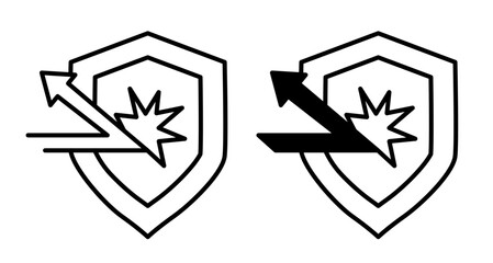 Protection from attack icons pack. vector illustrations designs