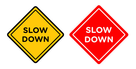 Slow down signs pack. vector illustrations designs