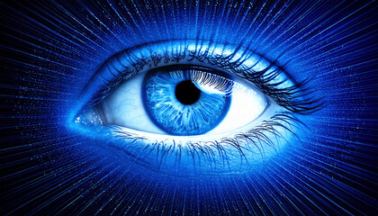 Obraz premium Azure Blue Eye Macro Close