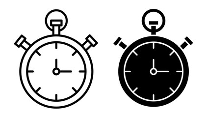 Stop watch icons pack. vector illustrations designs