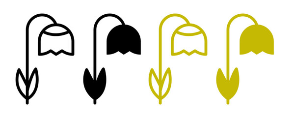 Wilted flower icons pack. vector illustrations designs