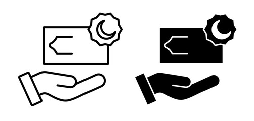 Zakat with money gift icons pack. vector illustrations designs