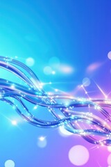 Glowing blue ribbons flow in vibrant backdrop