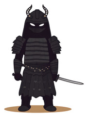 PNG Samurai cartoon black representation.