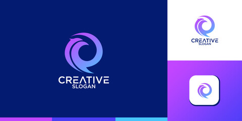 phoenic bird logo design vector	