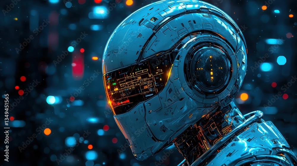Aufkleber futuristic-looking robot displaying advanced design features and innovation symbolizing ai in learni