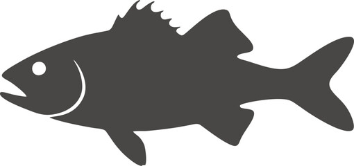 Fish silhouette vector illustration on white background, simple and elegant aquatic design