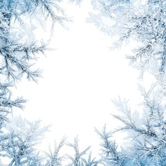Winter Wonderland Frosty Branches Frame Festive Holiday Season Background