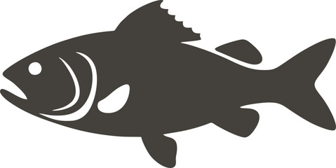 Tribal fish silhouette vector with intricate patterns, inspired by native art style