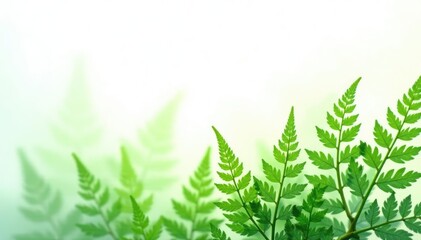 Delicate fern fronds against white background, plant, isolations