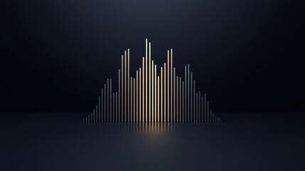 Obraz premium Abstract sound wave visualization in gold and black, perfect for music themes and designs.