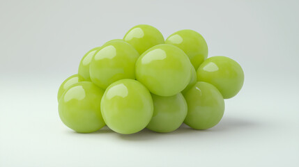 Fresh green grapes arranged artistically on a neutral background