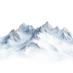 Obraz premium Majestic Snow Covered Mountain Range in Winter Landscape Scene