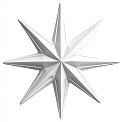 Obraz premium Elegant White Ten Pointed Star Festive Decoration Holiday Ornament Christmas Winter Season