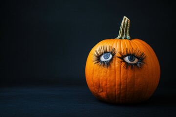 Pumpkin with Eyelash Eyes