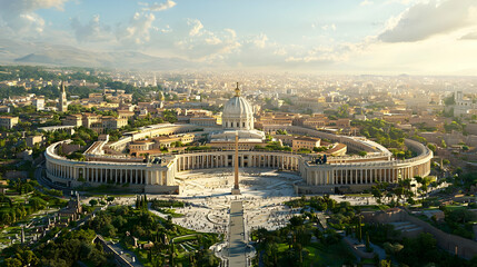 Fototapeta premium Aerial View Of St Peters Basilica In Vatican City