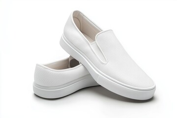 Textile luxury fashion slip-on sports shoes sneakers for male isolated on white background. Men's casual business shoes. Mock up, template