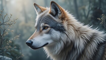 Fototapeta premium gray wolf canis lupus